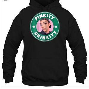 James Charles pinkity drinkity black hoodie